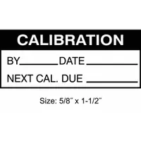 Calibration Label: Calibration, 1 1/2 in Wd, 5/8 in Ht, Black/White, Polyester, Indoor, 350 PK (MPN TC-10927)