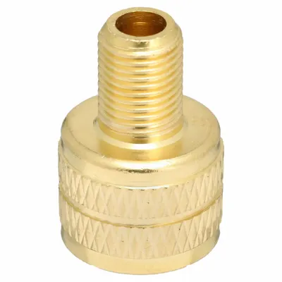 HALTEC 8807N-4 Clamp-In L-Shape Cap Adapter, Brass, 0.458-26 Thread - Tire Valve Adapters