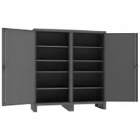 DURHAM MFG Storage Cabinet: 72 in x 24 in x 78 in, 8 Adj Shelves, 2 Doors, Legs, Gray, Assembled (MPN HDDS247278-8S95)