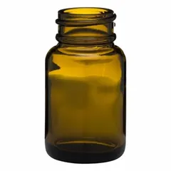 Amber Wide Mouth Glass Lab Bottle, 30 mL, 28-400, 36.5 mm Body Dia, Case of 432
