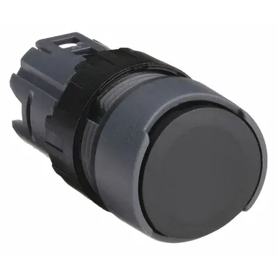 SCHNEIDER Flush Push Button: Black, 16 mm Mounting Size, Non-Metallic - Flush-Mount & Recessed Push-Button Operators