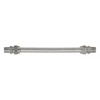 Gas Connector: 3/8 in Hose Inside Dia., 4 ft Hose Lg, 60,500 BTU Capacity, Silver, MIP x MIP (MPN 20-3131-48)