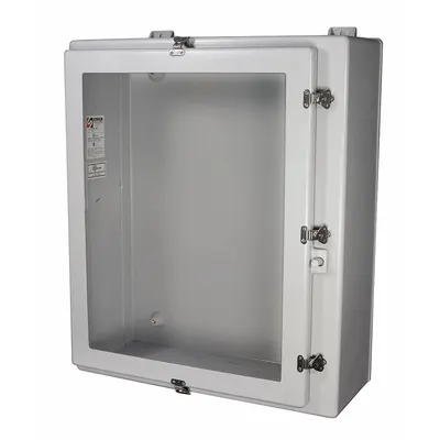 WIEGMANN Enclosure: Fiberglass, 36 in x 30 in x 12 in, NEMA 1/12/3/3R/4X, Clear Cover - Nonmetallic Enclosures