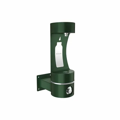 ELKAY Bottle Filler: On-Wall, 32 in Ht, 19 1/8 in Dp, 10 in Overall Wd, ADA Compliant - On-Wall Single Outdoor Bottle Fillers