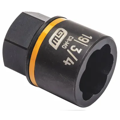 GEARWRENCH Bolt Extractor: 3/4 in Socket Size, 7-Point, Std, Black Oxide - 3/8" Drive Bolt Extraction Impact Sockets