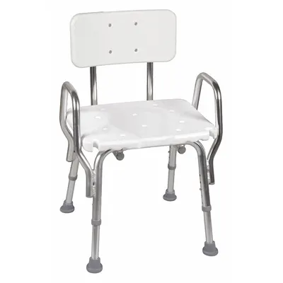 DMI Shower Chair: Plastic, 19 in Max. Seat Wd, 350 lb Wt Capacity - Shower Chairs