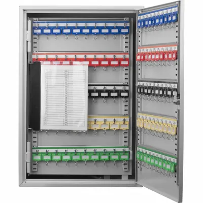 BARSKA Key Box: 300 Key Capacity, Single Key Lock, Steel, Gray, 21 1/2 in Ht, 14 3/4 in Wd - Key Cabinets with Key Lock