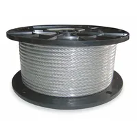 APPROVED VENDOR Wire Rope: Vinyl, Stainless Steel, 7 x 7, 184 lb Working Load Limit, Silver