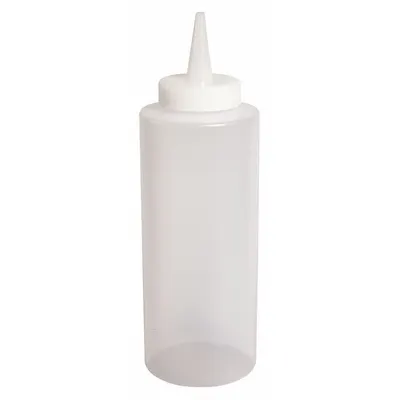 CRESTWARE Squeeze Bottle: 12 fl oz Capacity, 2 1/4 in Opening Dia, 7 1/2 in Overall Ht - Standard Squeeze Bottles