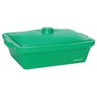 Ice Bucket with Lid: 9 L Capacity, Rectangular, Ethylene Vinyl Acetate, Green, 7 in Overall Ht (MPN 04393-78)