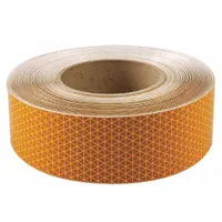 Reflective Tape: School Buses, Yellow, 1 in Wd, 25 ft Lg, Acrylic (MPN 22664)