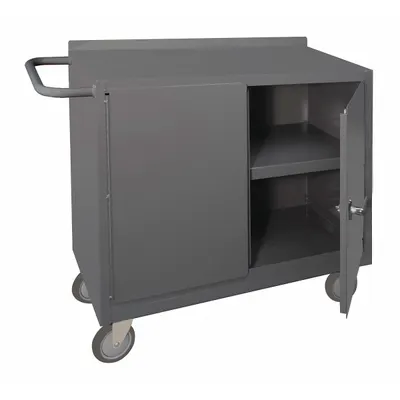 DURHAM MFG Mobile Cabinet Workbench: 48 in x 18 in, Steel, 1,200 lb Overall Load Capacity - Mobile Cabinet Benches with Shelves