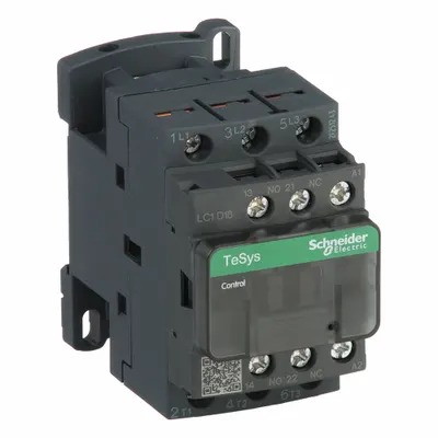 SCHNEIDER Magnetic Contactor: Non-Reversing, 3 Poles, 3NO Contacts, 18 A - Non-Reversing IEC Contactors