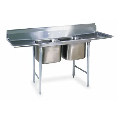 EAGLE GROUP Kitchen Sink: 2 Bowls, 44 in Overall Ht, 72 1/4 in Overall Lg - Two-Bowl Freestanding Kitchen & Bar Sinks without Faucets