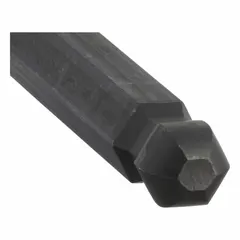 Ball end hex screwdriver with 7/16 in tip size, long length, and alloy steel construction. The ball end allows angled driving of hex socket fasteners in confined spaces where straight access is not possible.