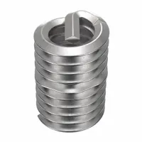 Screw-locking tanged helical insert for repairing or reinforcing threads in metal components. Made of 18-8 stainless steel with a plain finish, #8-32 coarse thread, right-hand direction, and tensile strength of 200,000 to 250,000 psi. Suitable for use in aluminum, cast iron, or steel. Supplied in a 1,000-piece pack