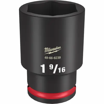 MILWAUKEE Deep Impact Socket: 1/2 in Drive Size, SAE, 1 9/16 in Socket Size, 6-Point - 1/2" Drive Impact Sockets