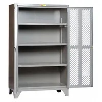 LITTLE GIANT Storage Cabinet: 30 in x 60 in x 78 in, 3 Adj Shelves, Swing Handle & Keyed, Legs, Gray (MPN SSLP3-A-3060)