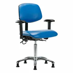 ESD Task Chair with Arms, Vinyl Upholstery, Aluminum Base
