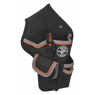KLEIN TOOLS Tool Pouch: For 2 in Belt Wd - Max, 4 Pockets, Black - Nylon Tool Pouches