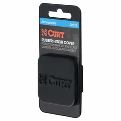 This CURT hitch cover is designed to protect trailer hitch receivers from dirt, moisture, and debris when not in use. It fits standard 2-inch receiver tubes and is suitable for fleet and vehicle maintenance applications. Overall length is 1 1/8 in, width 2 1/8 in, height 2 1/8 in.