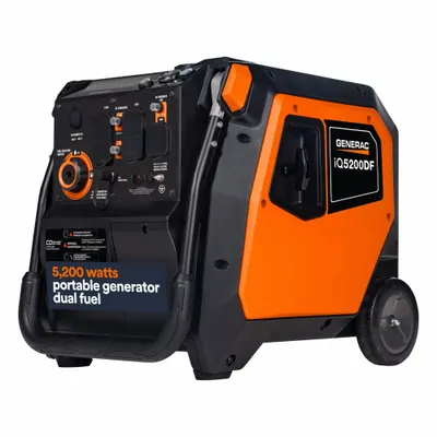 GENERAC Portable Generator: Inverter, Gasoline/Propane, 3,900 W Running, 5,200 W Starting - Inverter Generators