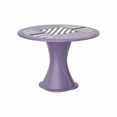 Polyethylene table from the Endurance series with a 42-inch overall diameter. Includes a game top and accepts ballast for stability. Suitable for outdoor dining, break areas, and recreational spaces.