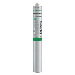 This quick-connect water filter uses carbon media to reduce chlorine odor. It has a flow rate of 1.7 gpm, a capacity of 12,000 gal, and an overall height of 25 in. Suitable for drinking fountains and beverage machines in commercial settings.