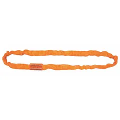 Endless round sling with aramid core and polyester cover for high-temperature lifting. Body diameter 1-1/4 in, sling length 18 ft. Suitable for overhead lifting in environments where standard polyester slings are not rated.