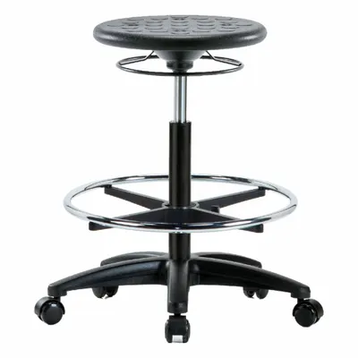OEM Stool: Polyurethane, Ht Range 22 in to 32 in, 13 in Seat Wd, 13 in Seat Dp - Polyurethane Lab Stools