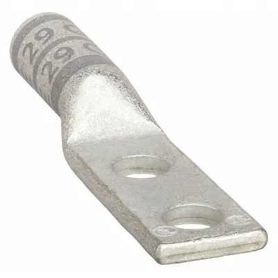OEM Compression Lug: For 4 AWG, Stranded Wire, 5/16 in Stud Size, Long - Two-Hole Compression Lugs
