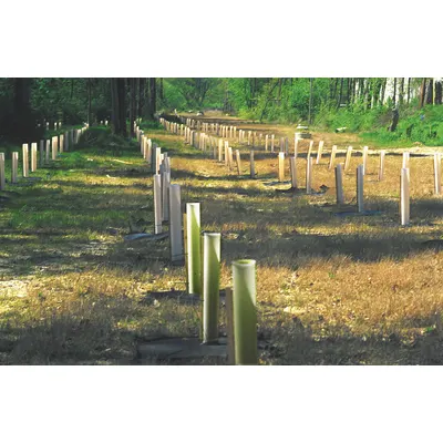 FIBERWEB Tree Protector: 4 ft Product Size, Green Plastic (MPN FETS120G34A) - Tree Wraps & Protectors