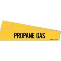 Pipe Marker: Propane Gas, Yellow, Black, Fits 8 in and Larger Pipe O.D., 1 Pipe Markers, 5 PK (MPN 7227-1HV-PK)