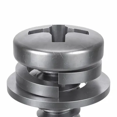 SEMS Screw: Flat/Split Lock, #6-32 Thread Size, 1/2 in Lg, Stainless Steel, Passivated - Machine Screws with Flat & Split Lock Washers