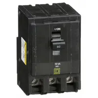 SQUARE D Miniature Circuit Breaker: 80 A, 120/240V AC, Three Phase, 10kA at 120/240V AC, 3 Poles (MPN QO380)