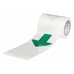 Solid green arrow-shaped floor marking tape with no legend, measuring 2 inches by 5 inches. Each piece has an 8 mil thick polyester backing. Supplied in a 52-pack. Used to direct foot traffic, indicate egress paths, or highlight directional flow in industrial and commercial facilities.
