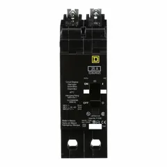 Bolt-on miniature circuit breaker from the EDB Series, rated 25 A, 2-pole, single phase, 277/480V AC with an interrupting capacity of 18 kA at 277/480V AC. Designed for overcurrent protection in commercial and industrial electrical systems, it mounts in Square D NF panelboards.