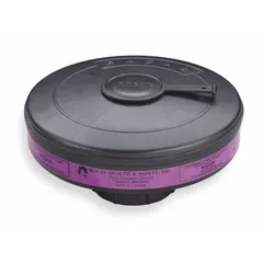 Magenta-colored HEPA particulate filter for use with 3M Breathe Easy powered air-purifying respirator (PAPR) systems. NIOSH-rated HEPA, capturing at least 99.97% of airborne particles. Sold in a 12-pack.