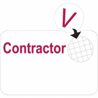 Card Clip On Badge: Contractor, Paper, White, 2 in Card Ht, 3 in Card Wd, 500 PK (MPN 95638)