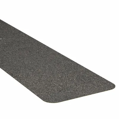 Wooster Anti-Slip Tread: Very Coarse, 46 Grit Size, Black, Solid, 6 in x 24 in - Heavy Traffic Antislip Treads