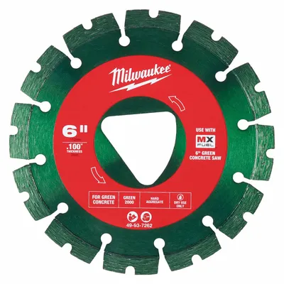 MILWAUKEE 6 in Dry Segmented Diamond Saw Blade for Green Concrete - Concrete & Asphalt-Cutting Blades