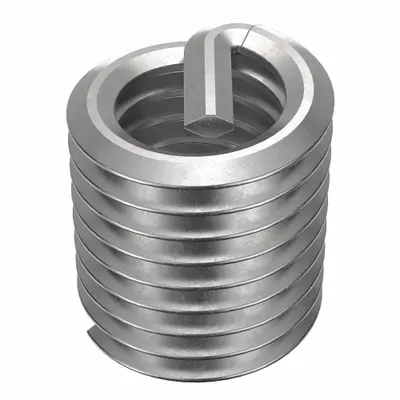 HELI-COIL Helical Insert: Tanged Tang Style, Free-Running, M8-1.25 Thread Size, Plain - Free-Running Tanged Helical Inserts