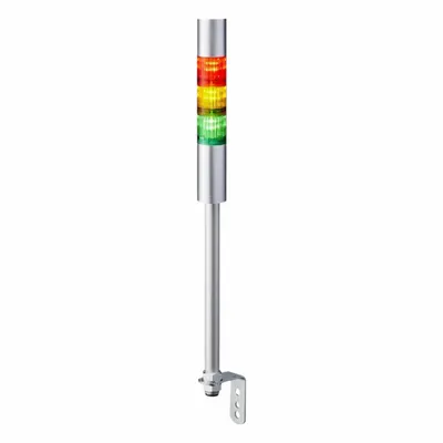 PATLITE Tower Light Assembly: 3 Tier, Sounder Tier Included, IP54, Amber/Green/Red - Three-Tier Tower Light Assemblies