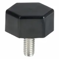 This thumb screw is used as a fastening component for securing panels or other parts during assembly or maintenance of ice machines. It is designed for use in commercial kitchen and food service environments where reliable panel attachment is required