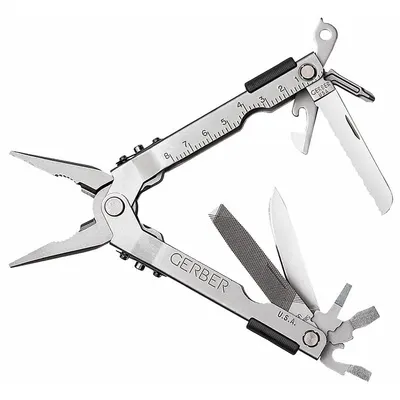 GERBER Multi-Tool: Multi-Tool Plier, 14 Tools, 14 Functions, 4 7/8 in Closed Lg - Multi-Tools with Slide-Out Pliers