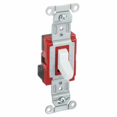 HUBBELL Wall Switch: Toggle Switch, Single Pole, Maintained, White, 120/277V AC - Toggle Wall Switches