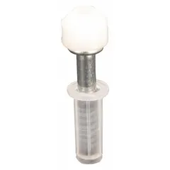 This pivot guide is used to guide and stabilize hanging doors in sliding or bypass door systems. It measures 3-3/4 inches in width and supports doors up to 30 lb per pair. Suitable for interior door installations in residential or light-commercial settings.