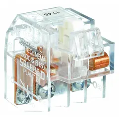 Auxiliary contact block with one normally open and one normally closed contact, rated for 30 A AC. Designed for use with SQUARE D 8911DPS Definite Purpose Starters to add extra switching capacity for control circuits in motor control applications.