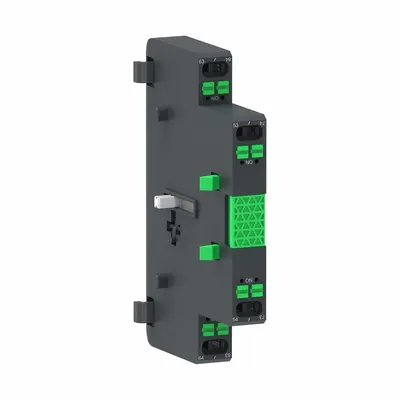 SCHNEIDER Auxiliary contact block: 2NO, 10 A Max Current (AC), Side Mount - Schneider Electric Auxiliary Contacts