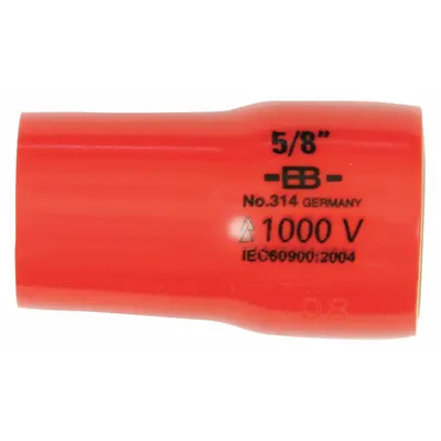 WIHA Insulated Socket: 3/8 in Drive Size, 7/16 in Socket Size, 1 1/8 in Overall Lg - 3/8" Drive SAE Insulated Hand Sockets